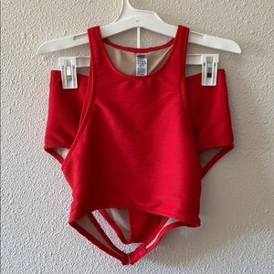 Red high waisted bikini